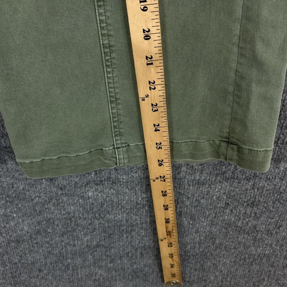 Paige Pants 31 Brooklyn Vintage Green High Rise Wide Leg Cropped Pleated Casual - Picture 14 of 16